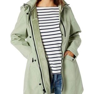 Kristen Blake Grey Rain Coat with Detachable Hood